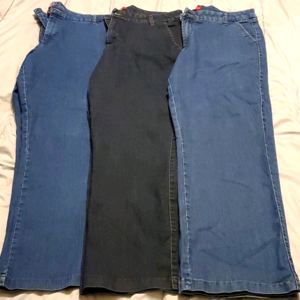 3 Pairs Merona Boot Cut Stretch Jeans 16w 16/18